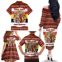 Personalized Belgium Family Matching Off The Shoulder Long Sleeve Dress and Hawaiian Shirt Saint Nicholas With Patterns Xmas - Wonder Print Shop