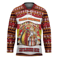 Personalized Belgium Hockey Jersey Saint Nicholas With Patterns Xmas - Wonder Print Shop