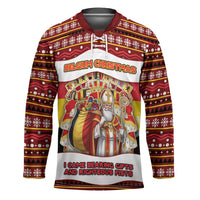 Personalized Belgium Hockey Jersey Saint Nicholas With Patterns Xmas - Wonder Print Shop