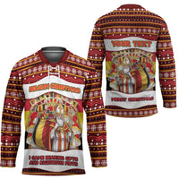 Personalized Belgium Hockey Jersey Saint Nicholas With Patterns Xmas - Wonder Print Shop