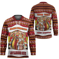 Personalized Belgium Hockey Jersey Saint Nicholas With Patterns Xmas - Wonder Print Shop