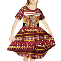 Personalized Belgium Kid Short Sleeve Dress Saint Nicholas With Patterns Xmas - Wonder Print Shop