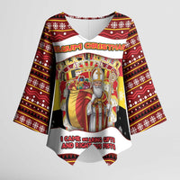 Personalized Belgium Kimono Sleeve Blouse Saint Nicholas With Patterns Xmas - Wonder Print Shop