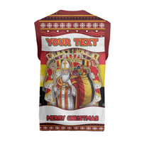 Personalized Belgium Christmas Knitted V-Neck Vest Saint Nicholas With Patterns Xmas - Wonder Print Shop