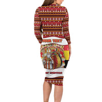 Personalized Belgium Long Sleeve Bodycon Dress Saint Nicholas With Patterns Xmas - Wonder Print Shop