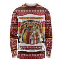 Personalized Belgium Long Sleeve Shirt Saint Nicholas With Patterns Xmas - Wonder Print Shop