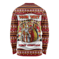 Personalized Belgium Long Sleeve Shirt Saint Nicholas With Patterns Xmas - Wonder Print Shop