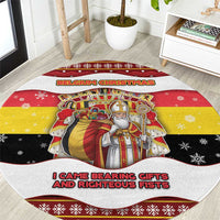 Belgium Round Carpet Saint Nicholas With Patterns Xmas - Wonder Print Shop