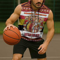 Personalized Belgium Sleeveless Zip Hoodie Saint Nicholas With Patterns Xmas - Wonder Print Shop