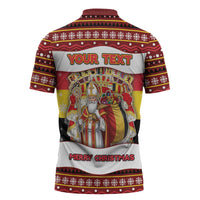 Personalized Belgium Zipper Polo Shirt Saint Nicholas With Patterns Xmas - Wonder Print Shop