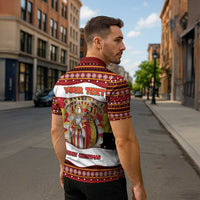 Personalized Belgium Zipper Polo Shirt Saint Nicholas With Patterns Xmas - Wonder Print Shop
