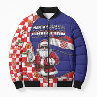 Croatia Christmas Bomber Puffer Jacket Santas Favorite Croatian - Wonder Print Shop