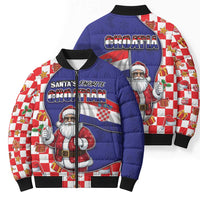 Croatia Christmas Bomber Puffer Jacket Santas Favorite Croatian - Wonder Print Shop