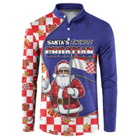 Croatia Christmas Button Sweatshirt Santas Favorite Croatian - Wonder Print Shop