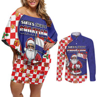 Croatia Christmas Couples Matching Off Shoulder Short Dress and Long Sleeve Button Shirt Santas Favorite Croatian - Wonder Print Shop