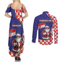Croatia Christmas Couples Matching Summer Maxi Dress and Long Sleeve Button Shirt Santas Favorite Croatian - Wonder Print Shop