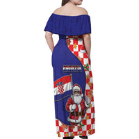 Croatia Christmas Family Matching Off Shoulder Maxi Dress and Hawaiian Shirt Santas Favorite Croatian - Wonder Print Shop