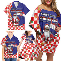 Croatia Christmas Family Matching Off Shoulder Short Dress and Hawaiian Shirt Santas Favorite Croatian - Wonder Print Shop