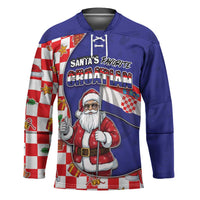 Croatia Christmas Hockey Jersey Santas Favorite Croatian - Wonder Print Shop