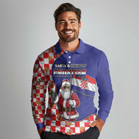 Croatia Christmas Long Sleeve Polo Shirt Santas Favorite Croatian - Wonder Print Shop