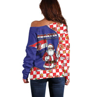 Croatia Christmas Off Shoulder Sweater Santas Favorite Croatian - Wonder Print Shop