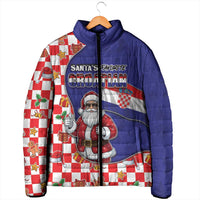 Croatia Christmas Padded Jacket Santas Favorite Croatian - Wonder Print Shop