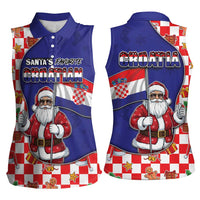 Croatia Christmas Women Sleeveless Polo Shirt Santas Favorite Croatian - Wonder Print Shop