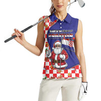 Croatia Christmas Women Sleeveless Polo Shirt Santas Favorite Croatian - Wonder Print Shop