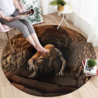 3D Illusion Scary Halloween Round Carpet Creepy Mummy - Wonder Print Shop