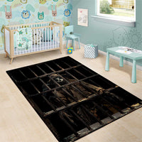 3D Illusion Straw Man Halloween Area Rug Behind The Bars - Wonder Print Shop