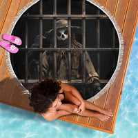 3D Illusion Straw Man Halloween Beach Blanket Behind The Bars - Wonder Print Shop