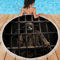 3D Illusion Straw Man Halloween Beach Blanket Behind The Bars - Wonder Print Shop