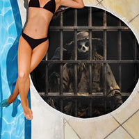 3D Illusion Straw Man Halloween Beach Blanket Behind The Bars - Wonder Print Shop