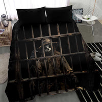 3D Illusion Straw Man Halloween Bedding Set Behind The Bars DT05