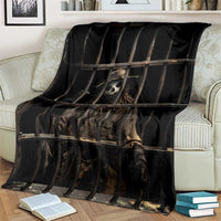 3D Illusion Straw Man Halloween Blanket Behind The Bars - Wonder Print Shop