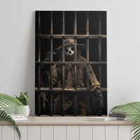 3D Illusion Straw Man Halloween Canvas Wall Art Behind The Bars - Wonder Print Shop