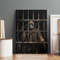 3D Illusion Straw Man Halloween Canvas Wall Art Behind The Bars - Wonder Print Shop