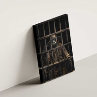 3D Illusion Straw Man Halloween Canvas Wall Art Behind The Bars - Wonder Print Shop