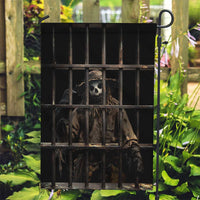 3D Illusion Straw Man Halloween Garden Flag Behind The Bars - Wonder Print Shop