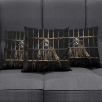 3D Illusion Straw Man Halloween Pillow Cover Behind The Bars - Wonder Print Shop