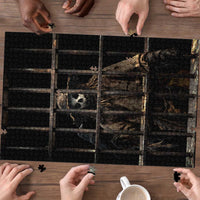 3D Illusion Straw Man Halloween Puzzle Behind The Bars - Wonder Print Shop