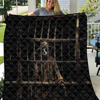 3D Illusion Straw Man Halloween Quilt Behind The Bars - Wonder Print Shop