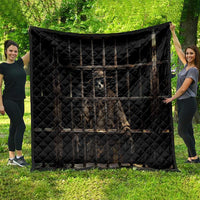 3D Illusion Straw Man Halloween Quilt Behind The Bars - Wonder Print Shop