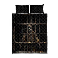 3D Illusion Straw Man Halloween Quilt Bed Set Behind The Bars DT05