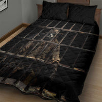 3D Illusion Straw Man Halloween Quilt Bed Set Behind The Bars DT05
