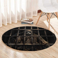 3D Illusion Straw Man Halloween Round Carpet Behind The Bars - Wonder Print Shop