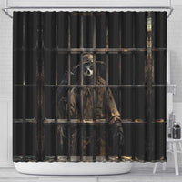 3D Illusion Straw Man Halloween Shower Curtain Behind The Bars - Wonder Print Shop
