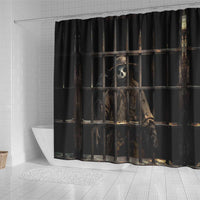 3D Illusion Straw Man Halloween Shower Curtain Behind The Bars - Wonder Print Shop