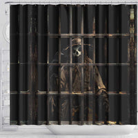 3D Illusion Straw Man Halloween Shower Curtain Behind The Bars - Wonder Print Shop
