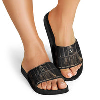 3D Illusion Straw Man Halloween Slide Sandals Behind The Bars - Wonder Print Shop